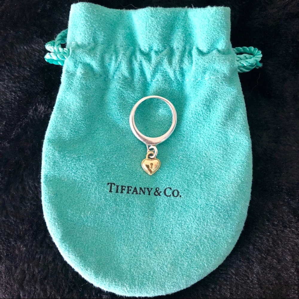 Tiffany Silver/Gold Heart Padlock Ring